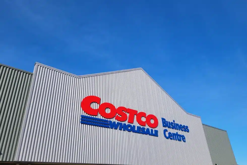 Costco entrance signage and exterior retail signs